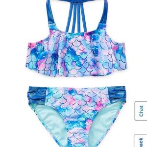 Girls Arizona Mermaid ruffle bikini NWOT